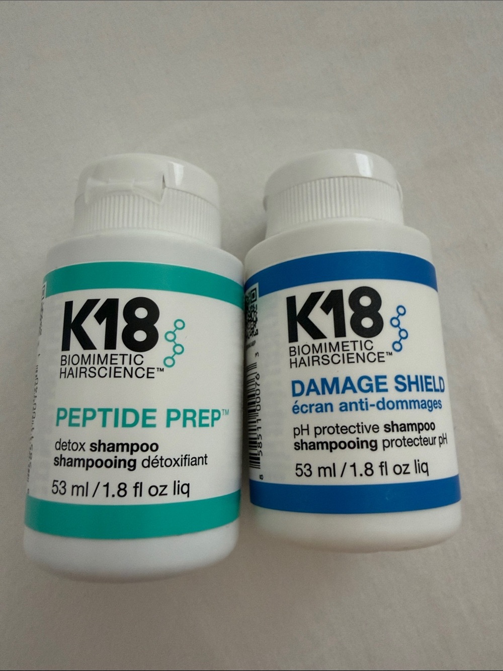 K18 Peptide Prep & Damage Shield Mini Shampoos - 53ml or 1,8 oz, new